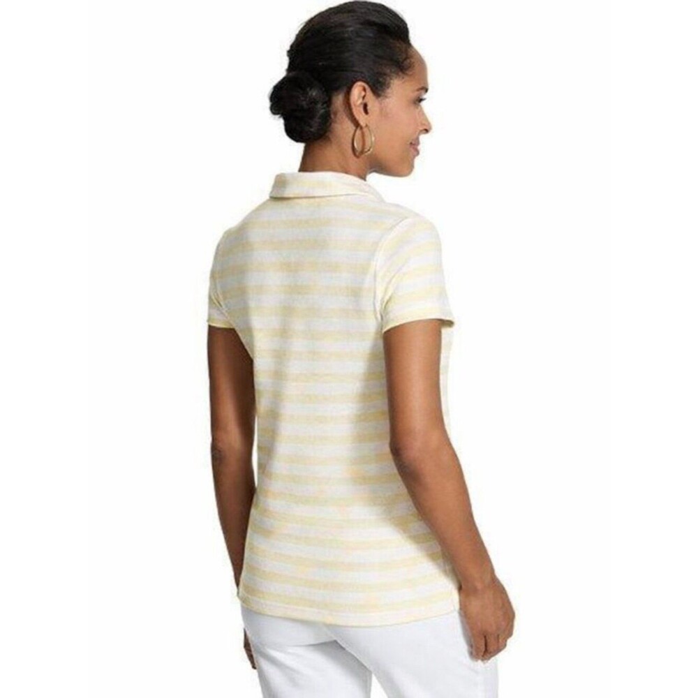 Chico's Zenergy Golf Polo Size 1 (8) Medium Striped - Picture 2 of 15